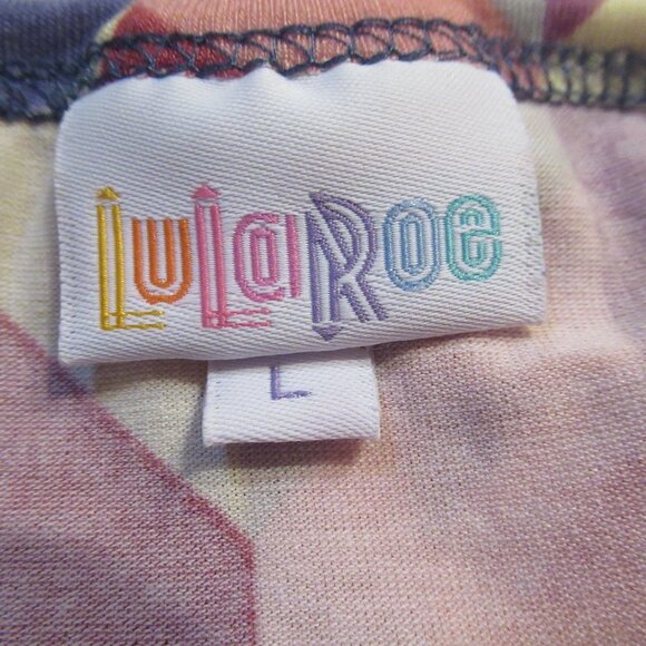 LuLa Roe Long Sleeve Multi Color Chevron Shirt Dress Large UEC - Picture 4 of 4